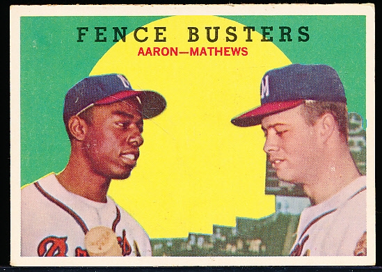 1959 Topps Bb- #212 Aaron/Mathews