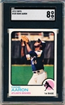 1973 Topps Baseball- #100 Hank Aaron, Braves- SGC 8 (Nm-Mt)