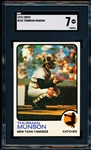1973 Topps Baseball- #142 Thurman Munson, Yankees- SGC 7 (NM)