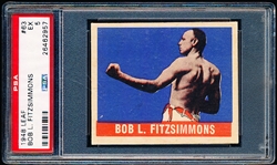 1948 Leaf Boxing- #63 Bob L. Fitzsimmons- PSA Ex 5 