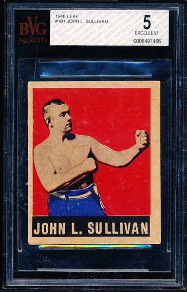1948 Leaf Boxing- #101 John L. Sullivan- BVG Ex 5