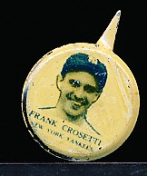 1938 Our National Game Pin- No Paper Backing Card- Frank Crosetti, Yankees