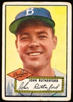 1952 Topps Baseball- #320 John Rutherford, Brooklyn- Hi# 