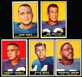 1961 Topps Football- 5 Diff NY Giants