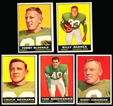 1961 Topps Football- 5 Diff Philadelphia Eagles