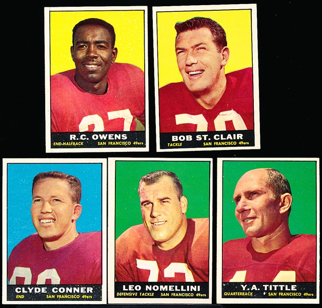 1961 Topps Football- 49ers- 5 Diff