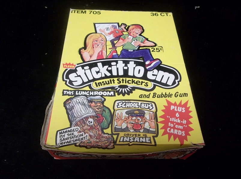 1976 Fleer “Stick-it-to em Insult Stickers”- One Unopened Wax Box