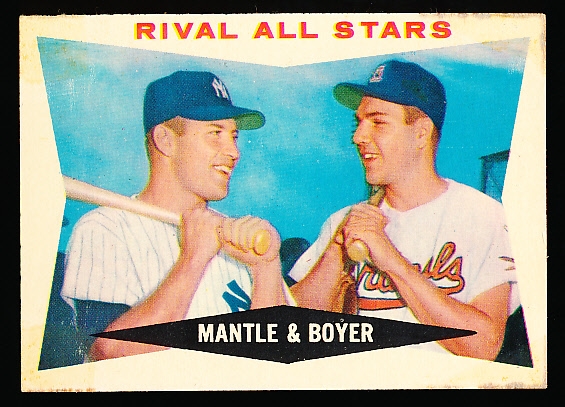 1960 Topps Baseball- #160 Mantle/Boyer