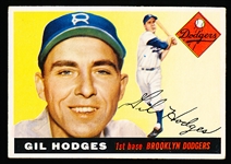 1955 Topps Baseball- #187 Gil Hodges, Dodgers- Hi#
