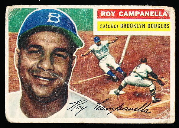 1956 Topps Baseball- #101 Roy Campanella, Dodgers- Gray Back