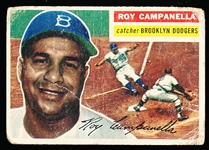 1956 Topps Baseball- #101 Roy Campanella, Dodgers- Gray Back