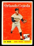 1958 Topps Baseball- #343 Orlando Cepeda RC
