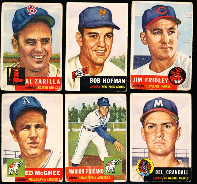 1953 Topps Bb- 6 Diff- F-G crs