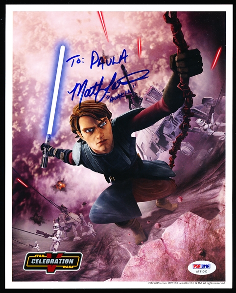 Autographed Matt Lanter 2010 Star Wars Celebration Color 8” x 10” Clone Wars (Voice Actor Anakin Skywalker)- PSA/DNA Certified