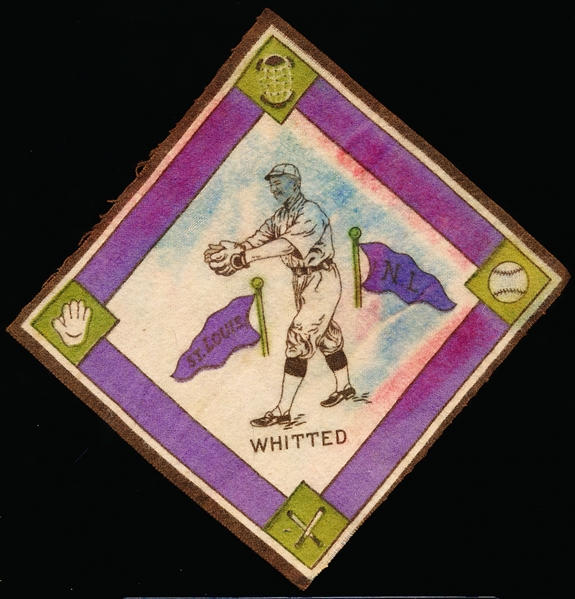 1914 B18 Baseball Blanket- Whitted, St. Louis NL- Purple Pennant Version