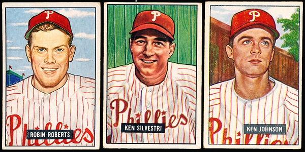 1951 Bowman Bb- 3 Diff Phillies