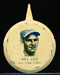 1938 Our National Game Baseball Pins- Mel Ott, NY Giants- 2 Pins