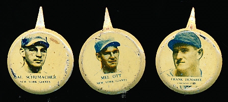 1938 Our National Game Baseball Pins- 6 Diff