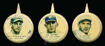 1938 Our National Game Baseball Pins- 3 Diff