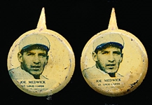 1938 Our National Game Baseball Pins- Joe Medwick, St. Louis Cards-2 Pins