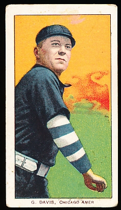 1909-11 T206 Bb- G. Davis, Chicago Amer- Hall of Famer! Piedmont 150 back.