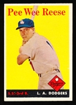1958 Topps Baseball- #375 Pee Wee Reese, Dodgers