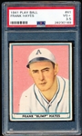 1941 Playball Bb- #41 Frank Hayes, Phila A’s- PSA Vg+ 3.5- Dated back.
