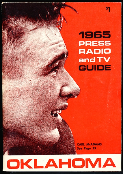 1965 University of Oklahoma College Ftbl. Media Guide