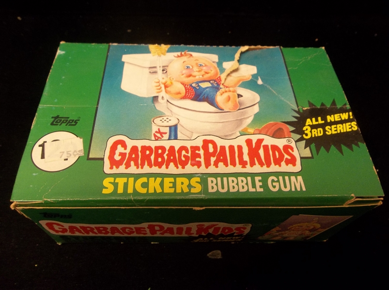 1985 Topps Garbage Pail Kids- 47 Unopened Series #3 Great Britain Packs in Original Display Box