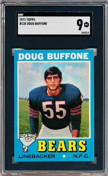1971 Topps Football- #126 Doug Buffone, Bears- SGC Graded 9 (MT)