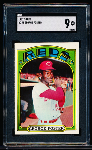 1972 Topps Baseball- #256 George Foster, Reds- SGC Graded 9 (MT)