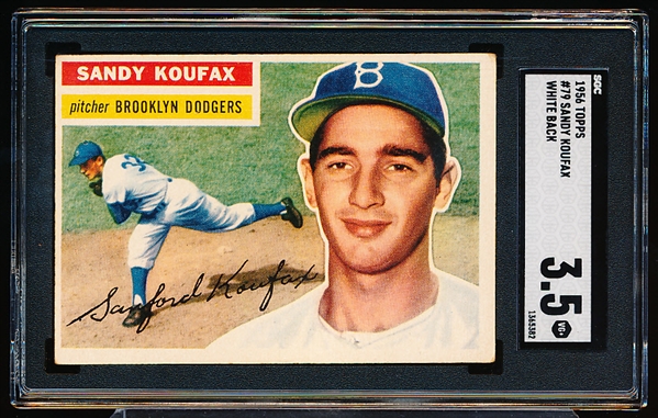 1956 Topps Baseball- #79 Sandy Koufax, Dodgers- SGC 3.5 (Vg+)