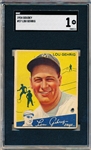 1934 Goudey Baseball- #37 Lou Gehrig, Yankees- SGC 1 Poor