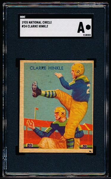 1935 National Chicle Football- #24 Clarke Hinkle, Packers- SGC A (Authentic)