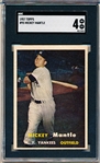 1957 Topps Baseball- #95 Mickey Mantle, Yankees- SGC 4 (Vg-Ex)