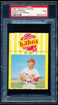 1967 Kahn’s Wieners Baseball- Vada Pinson, Reds- “Ready to Throw” Pose- PSA NM 7