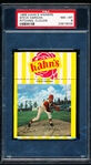 1968 Kahn’s Wieners Baseball- Steve Hargan, Cleveland- Pitching with Clouds- PSA Nm-Mt 8 