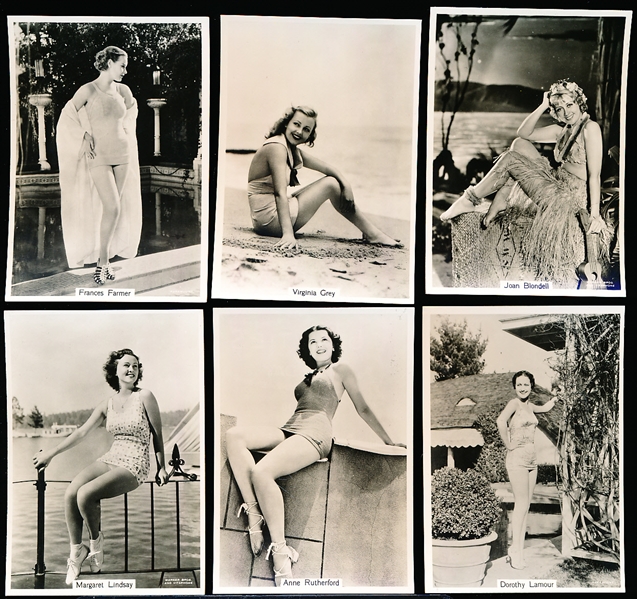 1939 Godfrey Phillips Ltd. “Beauties of To-Day” English Tobacco B & W Cards- 6 Diff.