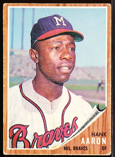 1962 Topps Baseball- #320 Hank Aaron, Braves