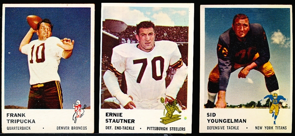 1961 Fleer Football- 6 Diff