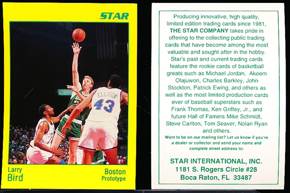 1992? Star Bskbl Larry Bird Prototype- 5 Cards