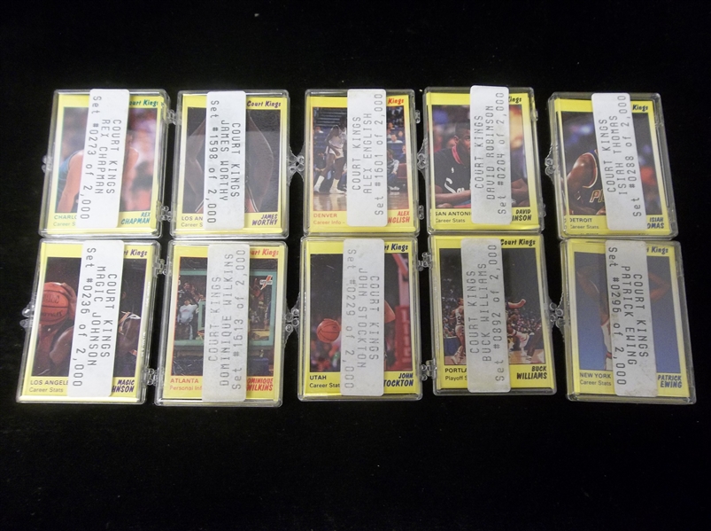 1990 Star Co. “Court Kings” Basketball Complete Set of 90- 10 Diff. Nine Card Sets- #’d of 2,000 Sets Made! 