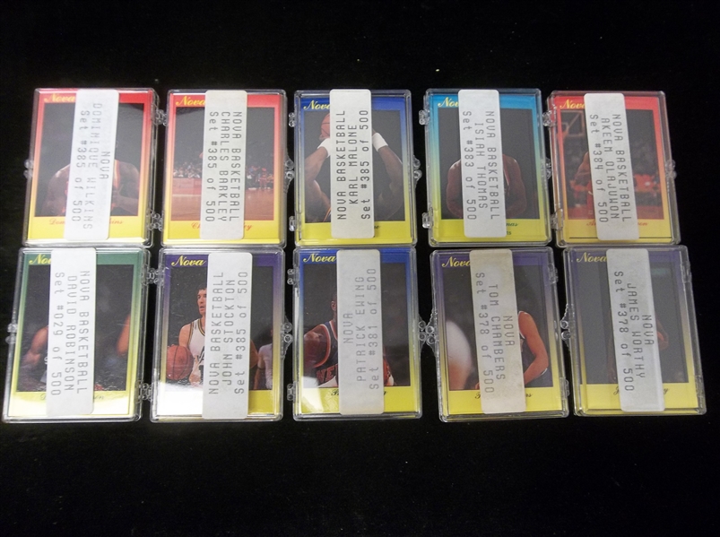 1990 Star Co. “Nova” Basketball Complete Set of 90- 10 Diff. Nine Card Sets- #’d of 500 Sets Made! 