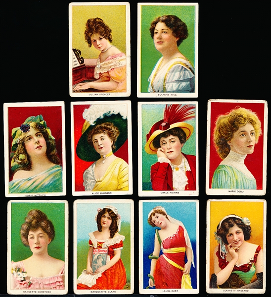 Early 1900’s Fatima Cigarettes “Actress Series” (T-27)- 10 Diff. with White Borders