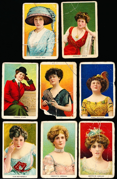 Early 1900’s Fatima Cigarettes “Actress Series” (T-27)- 8 Diff. with White Borders
