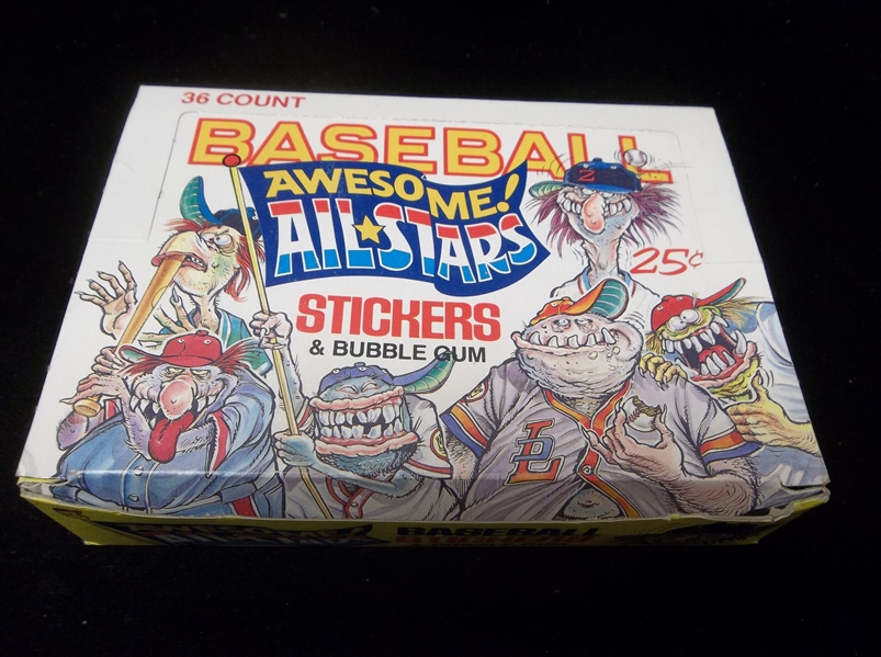 1988 Donruss “Awesome All-Stars Stickers”- 33 Unopened Wax Packs in Original Display Box