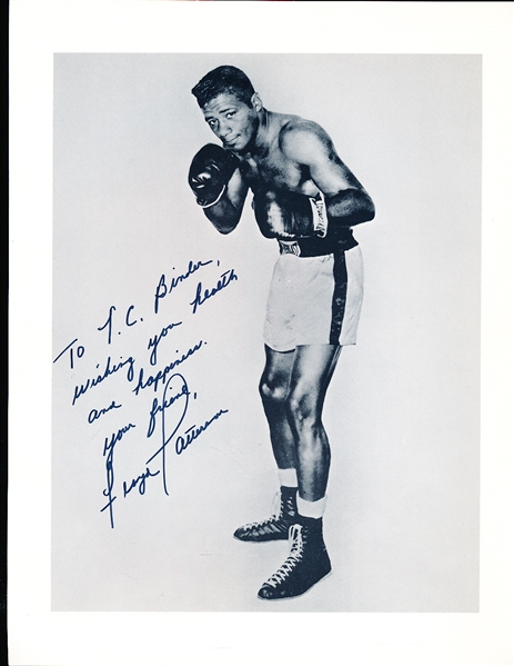 Autographed Floyd Patterson Boxing B/W 8-½” x 11” thin paper Photo