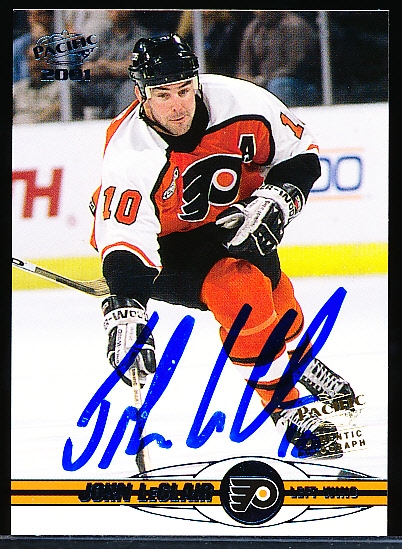 2000-01 Pacific Hockey- “Autographs”- #300 John LeClair, Flyers