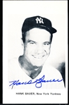 Autographed 1970’s-80’s New York Yankees MLB B/W Postcards #2 Hank Bauer