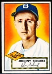1952 Topps Baseball- #136 John Schmitz, Dodgers